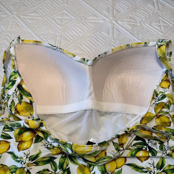 Niptuck Joanne Twist Front One Piece Swimsuit Suit Size 12 Lemon Print - Picture 6 of 13